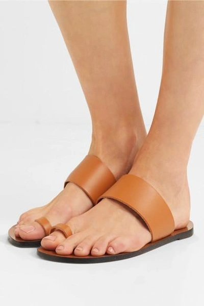 Shop Atp Atelier Astrid Leather Sandals In Tan