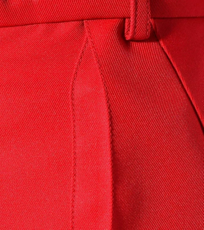 Shop Valentino Twill Trousers In Red