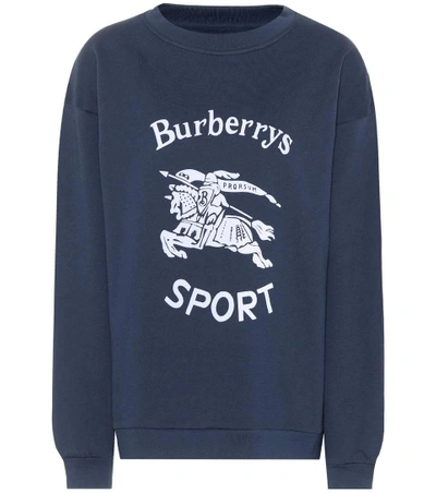 Shop Burberry Reissued Jersey Sweatshirt In Blue