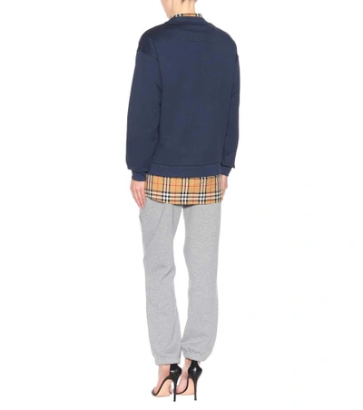 Shop Burberry Reissued Jersey Sweatshirt In Blue