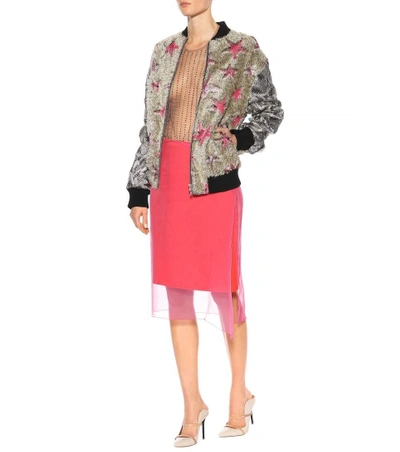 Shop Dries Van Noten Metallic Bomber Jacket In Saed