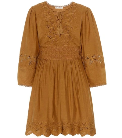 Shop Ulla Johnson Ailey Cotton And Linen Dress In Brown