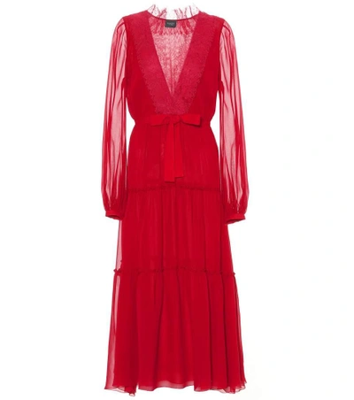 Shop Giambattista Valli Silk Dress In Red
