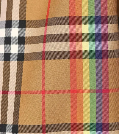Shop Burberry Reversible Rainbow Checked Jacket In Beige
