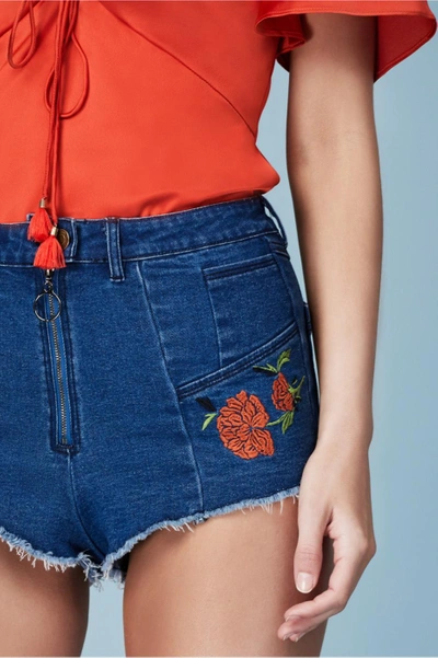 Shop Finders Keepers Elysian Denim Short In Blue