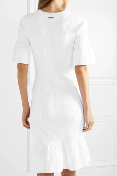 Shop Michael Michael Kors Ribbed-knit Dress In Large