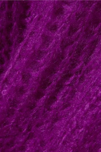 Shop Helmut Lang Open-knit Mohair-blend Sweater In Violet