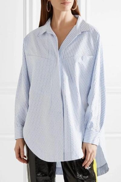Shop Opening Ceremony Cotton-blend Jacquard Shirt In Blue