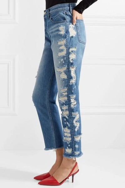 Shop 3x1 W3 Higher Ground Cropped Distressed High-rise Jeans