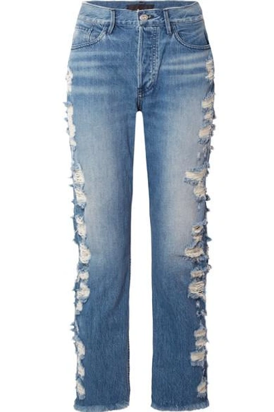 Shop 3x1 W3 Higher Ground Cropped Distressed High-rise Jeans