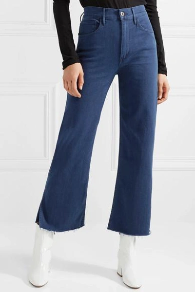 Shop 3x1 W4 Shelter Cropped Frayed High-rise Straight-leg Jeans