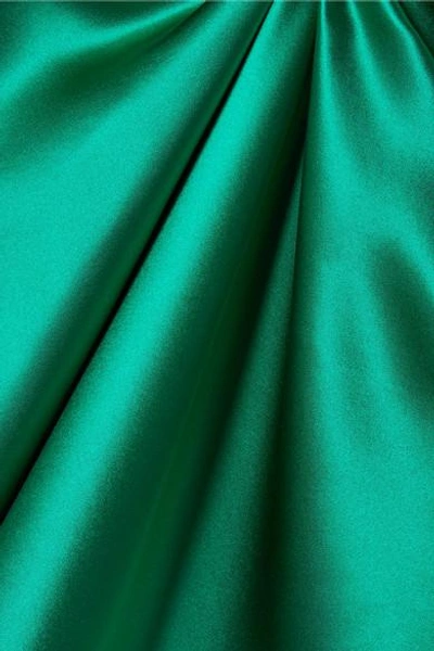 Shop Dion Lee Knotted Silk-satin Top In Emerald