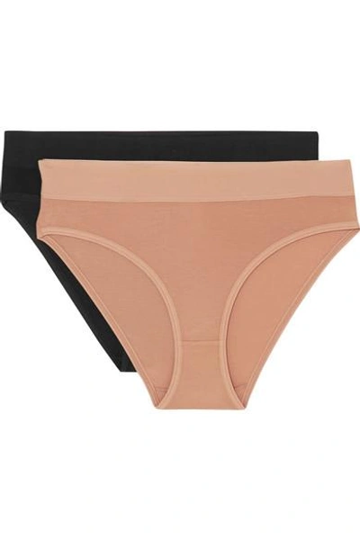 Shop Baserange Bell Set Of Two Stretch-bamboo Briefs In Neutral