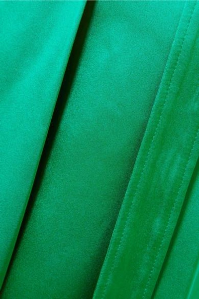 Shop Dion Lee Wrap-effect Silk-satin Midi Skirt In Emerald