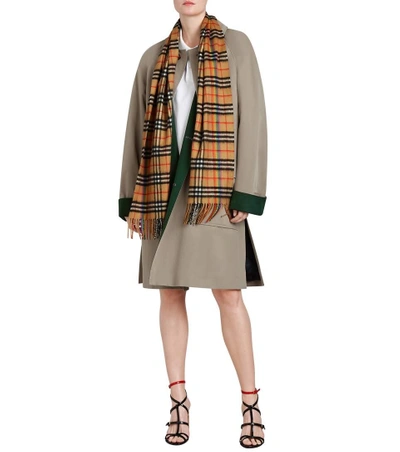 Burberry Classic Rainbow Vintage Check Cashmere Scarf In Beige | ModeSens