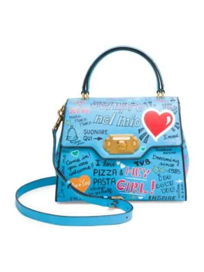 Shop Dolce & Gabbana Classic Graffiti Top Handle Bag In Blue Multi