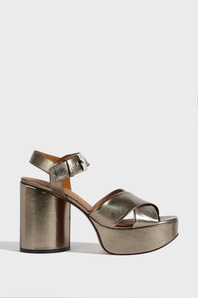 Shop Robert Clergerie Vianne Teardrop Heel Sandals In Silver