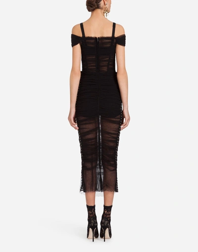 Shop Dolce & Gabbana Tulle Dress In Black