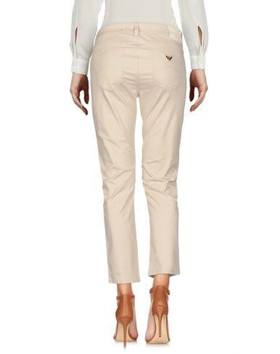 Shop Armani Jeans Cropped Pants & Culottes In Beige