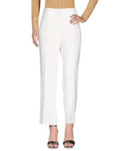 Shop Alberta Ferretti Casual Pants In Ivory