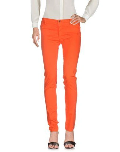 Shop Armani Jeans Casual Pants In Orange