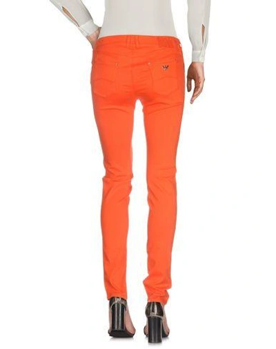Shop Armani Jeans Casual Pants In Orange