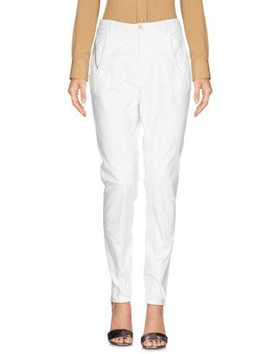 Shop Manila Grace Casual Pants In Ivory