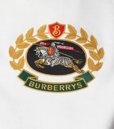 Shop Burberry Embroidered Jersey Sweatshirt In White