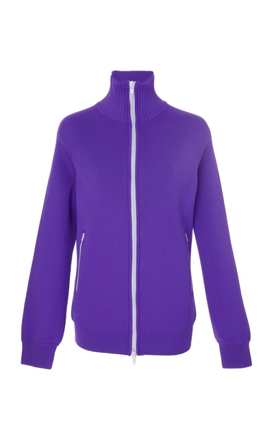 Shop Tibi Tech Poly Zip Up In Purple