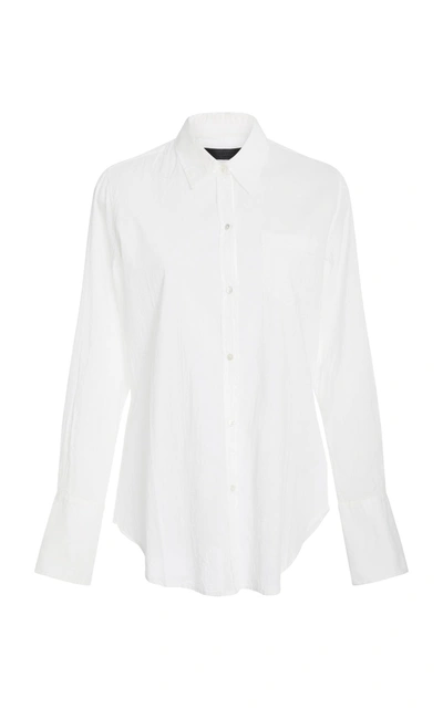 Shop Nili Lotan Cotton Voile Button Up Shirt In White