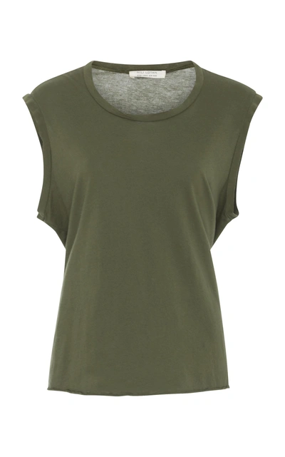 Shop Nili Lotan Cotton Muscle Tee In Green