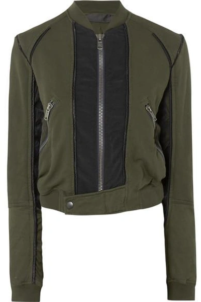 Shop Haider Ackermann Cotton-jersey Bomber Jacket In Army Green