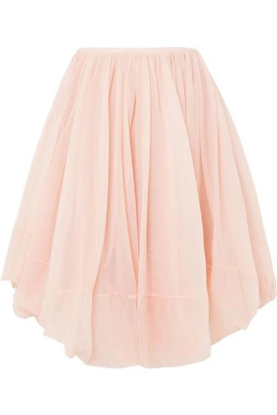 Shop Jil Sander Gathered Tulle Skirt In Pink