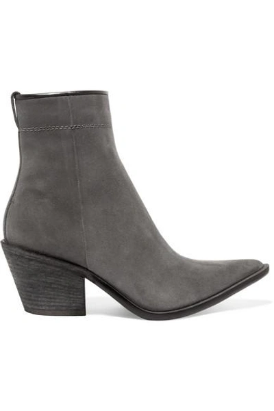 Shop Haider Ackermann Suede Ankle Boots In Anthracite