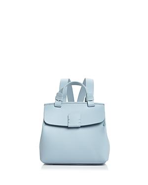 baby blue leather backpack