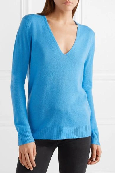 Shop Theory Adrianna Cashmere Sweater In Azure