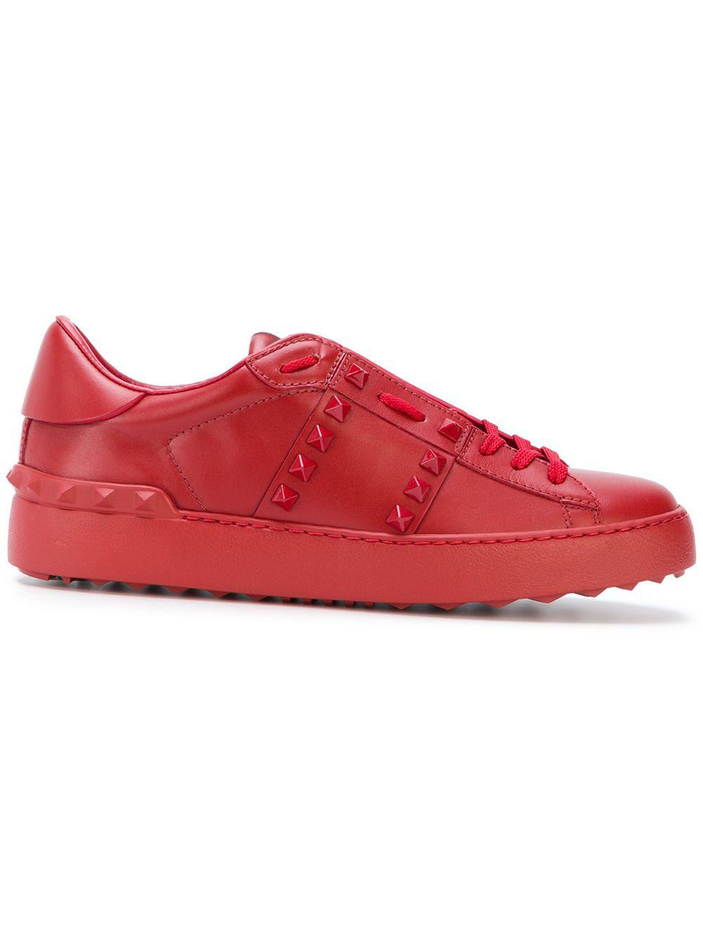 valentino rockstud sneakers red
