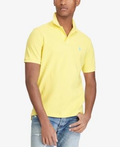 Shop Polo Ralph Lauren Men's Custom Slim Fit Mesh Polo In Beekman Yellow