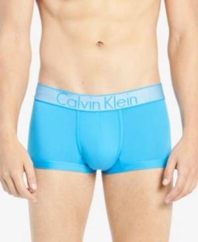 Shop Calvin Klein Men's Customized Stretch Low-rise Trunks In Dresden Blue