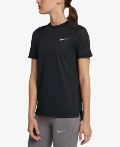 Shop Nike Dry Miler Running Top In Black