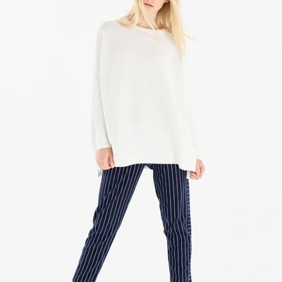 Shop Paisie Ribbed Jumper With Side Splits In White