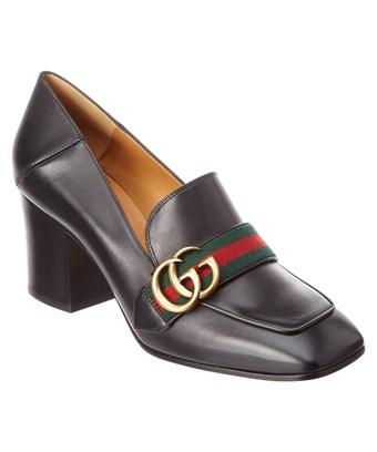 gucci leather loafer with gg web