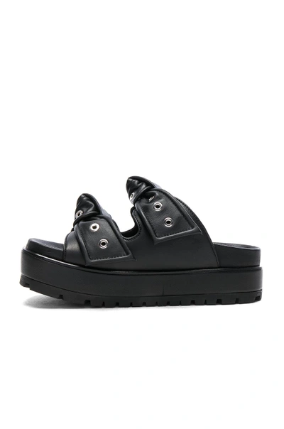 Shop Alexander Mcqueen Leather Sandals In Black