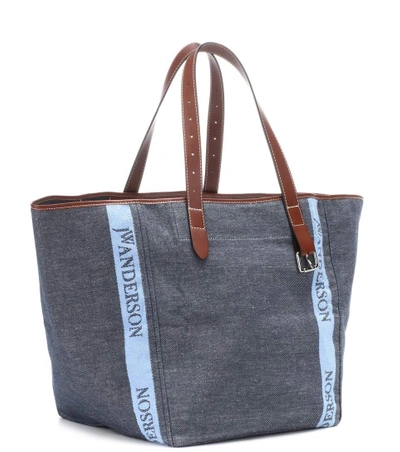 Shop Jw Anderson Denim And Leather Tote In Female