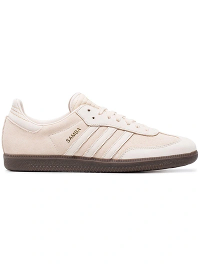 Shop Adidas Originals Nude Samba Suede Sneakers