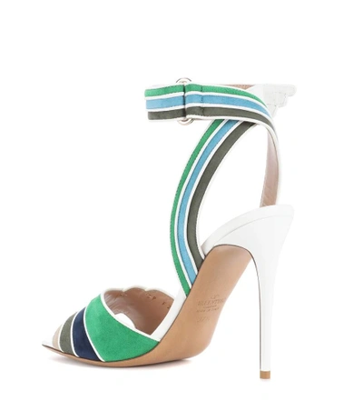 Shop Valentino Rainbow 105 Suede Sandals In Multicoloured