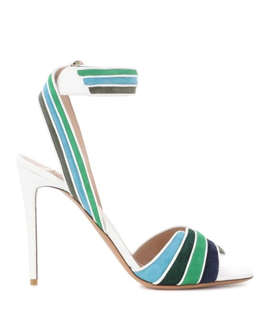 Shop Valentino Rainbow 105 Suede Sandals In Multicoloured