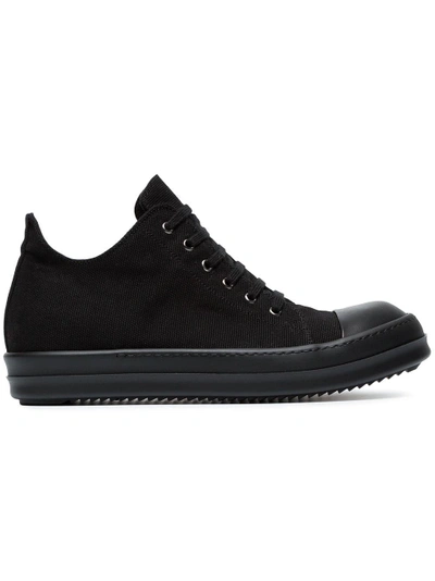 Black canvas and leather sneakers