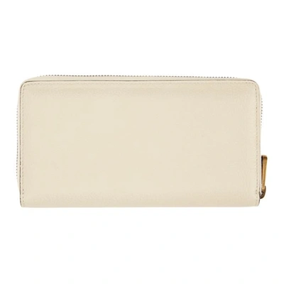 Shop Gucci Off-white Logo Continental Wallet In 8820 White
