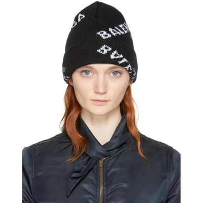 Black All Over Logo Beanie